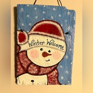 Winter Welcome Snowman Wall Art